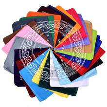 A Polyester Paisley Scarf For Women Hip Hop Hijab Multi-Functional Cycling Mask Printed Small Square - Yellow - View 3