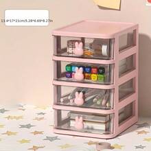 1pc Desk Storage Box Stationery Drawer Pen Holder Organizer For Dormitory, Office - Pink - View 5