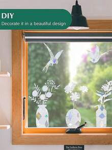 1卷防爆彩虹玻璃乳膠裝飾安全貼紙貼花,適用於家庭辦公室霧面無黏貼窗膜保護 - 彩色 - 查看 3