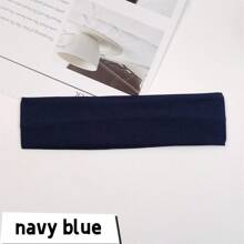 1 件裝女士彈力頭帶,適合日常使用、運動、瑜珈、潔面,17 色 - 藏蓝色 - 查看 2