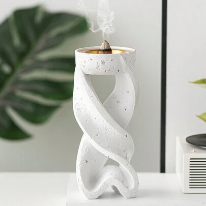 1 几何树脂香炉简约现代芳香疗法用品适合节日、家庭和办公室装饰、万圣节、幽灵、秋季、冬季、假日、节日