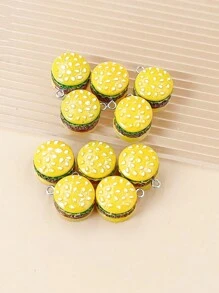 10pcs/set Polyresin Simulation Food Hamburger DIY Pendant For Women For DIY Jewelry Making