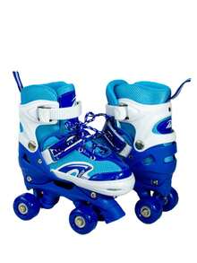 Patines De 4 Ruedas Ajustables Diferentes Colores - Azul y blanco - Ver 1