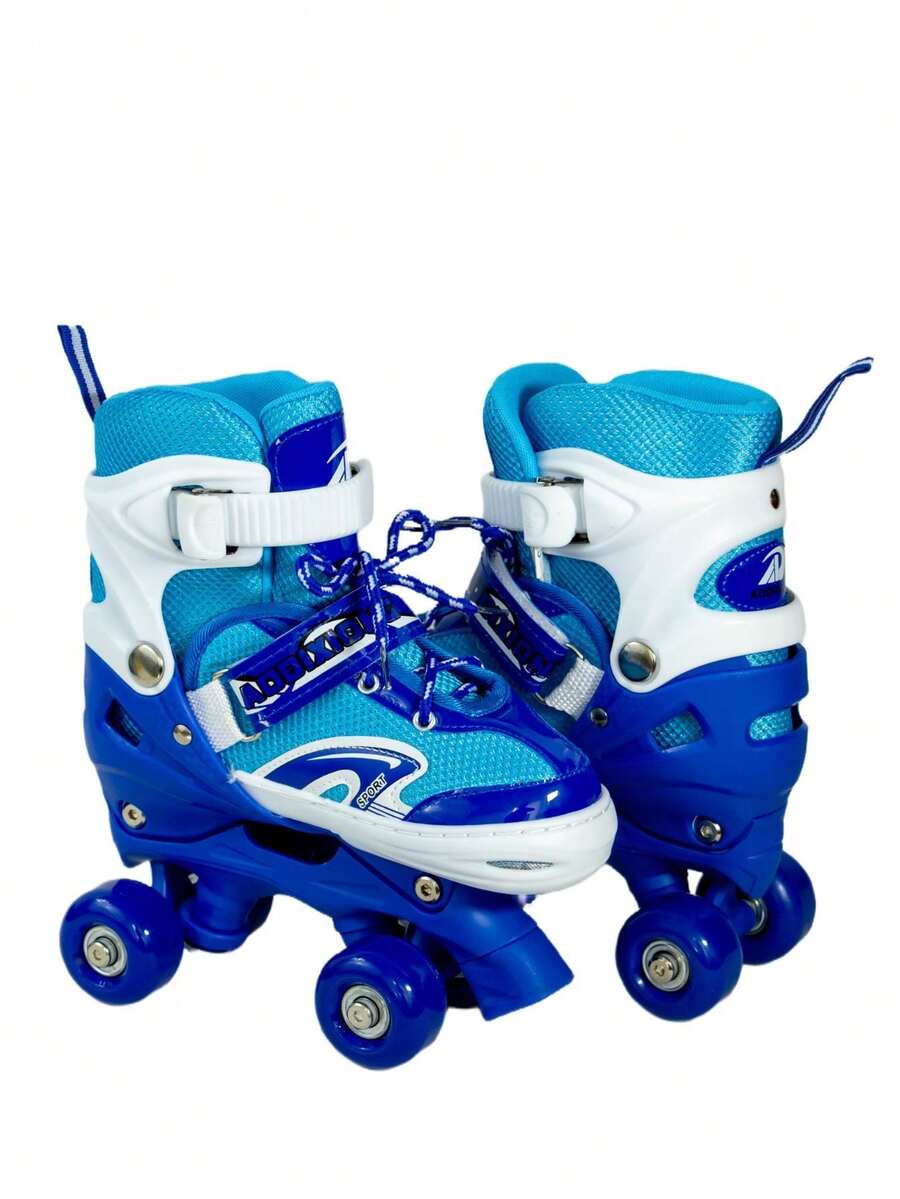 Patines De 4 Ruedas Ajustables Diferentes Colores - Azul y blanco - Ver 1