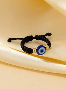 1pc Adjustable Unisex Devil's Eye Couple's Ring - Black - View 3
