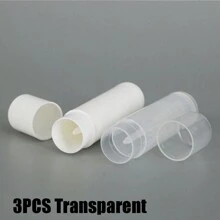 3入組透明裝滿的護唇膏管、護唇膏容器、空化妝品容器、旅行化妝配件、迷你護唇膏管、護唇膏管容器、diy護唇膏容器。迷你塑料容器、護唇膏管、空護唇膏容器護唇膏管 - 無色 - 查看 6