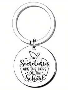 1入組秘書是學校教師節鑰匙扣禮物,針對學校秘書、女性、男性不鏽鋼鑰匙扣,表達感謝之意 - 銀色 - 查看 7