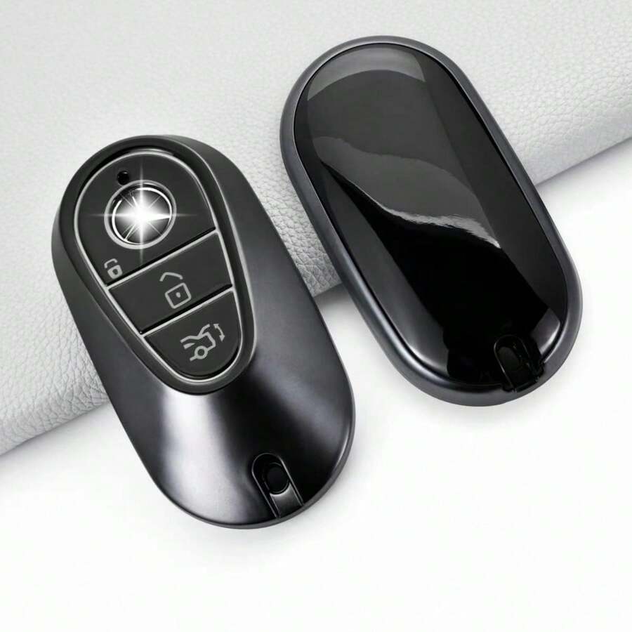 鑰匙包相容於 Mercedes Benz Smart 2020-2022 Mercedes Benz S 級 C 級 - 黑色 - 查看 1