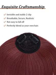 Faux Frange Clip En Extension De Cheveux Avec Tempes Pour Femmes, Perruque Naturelle Pour Une Utilisation Quotidienne Avec Clip Sur Frange, Bu