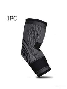 1 pieza Almohadilla protectora de codo para gimnasio y deporte, Vendaje elástico de soporte para el codo, Manga para el brazo para deporte al aire libre, baloncesto - Negro - Ver 2