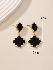 1對歐美風格金色五角星垂墜耳環與流蘇設計,為時尚女士送禮很適合在海灘度假時穿戴 - 黑色 - 查看 6