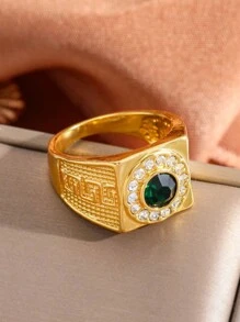 Nhẫn nam trang trí bằng đá rhinestone nhiều màu đồng thời trang Punk cho vẻ ngoài sành điệu - Nhiều màu - Xem 3