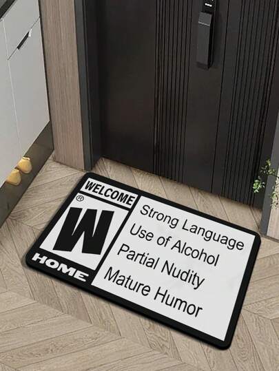 1 pieza de tapete para puerta de entrada con letras impresas, alfombra decorativa para el suelo, decoración de habitaciones