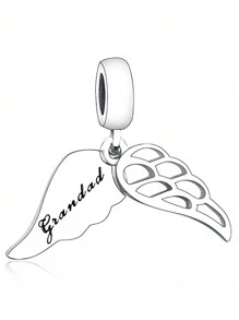 HuooNew 1pc Fashion GRANDAD Wing Design Sterling Silver DIY Pendant For Women For DIY Necklace Bracelet Jewelry Making - Silver - View 1