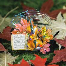 楓葉協奏曲系列剪貼簿裝飾貼紙,帶有閃閃發光的海貝殼圖案背景,10張 - 橘色 - 查看 4