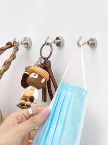 3 件組多功能冰箱貼,不鏽鋼可拆卸磁鐵掛鉤,適合家用 - 銀色 - 查看 5