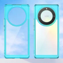 适用于荣耀 90 Pro/90 Lite/80 Pro/80 的全新手机壳，糖果色外观精美，TPU 软橡胶外壳手机壳 - 加厚保护纹理，按键灵敏，手感舒适 - 透明藍 - 查看 8