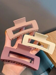 3 Kẹp Tóc Bằng Nhựa Hình Vuông Kích Thước Lớn Cơ Bản Cho Nữ, Phụ Kiện Tóc Thanh Lịch Thời Trang & Đa Năng Thích Hợp Cho Cuộc Sống Hàng Ngày, Đi Chơi, Tắm, Rửa Mặt, Trang Điểm, Kết Hợp Với Quần Áo, Mũ Nón, Phụ Kiện Thông Thường - Nhiều màu - Xem 3