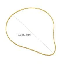 不褪色時尚百搭精美22k金鏈項鍊,完美適合新娘 - 麻花 - 查看 3