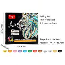 A Set Of 12-Color Acrylic Double-Headed Color Pen Line Drawing Brush Painting Album DIY Ceramic Painting Children Watercolor Painting - Multicolor - View 3