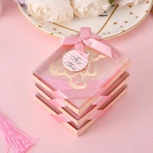 金屬書籤,帶有優雅絲綢流蘇和創意禮品盒,適合書籍愛好者、迎嬰派對、婚禮派對、特殊裝飾、賓客紀念品、姐妹禮物、最好的朋友禮物 - 粉色 - 查看 6