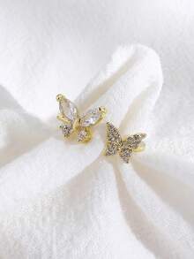 1 Miếng Đúng mốt Và Đơn giản Đồng Kim cương & Khối Zirconia  Loại bướm Nhẫn Thích hợp Đối với Của phụ nữ Mặc hàng ngày - Vàng - Xem 2