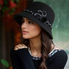 中老年女士帽子秋冬季针织帽妈妈加厚保暖渔夫帽妈妈帽 - 酒紅色 - 查看 2