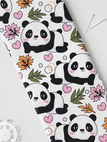 熊貓心形diy面料,可用於製作桌布、掛毯、衣物等 - 彩色 - 查看 4