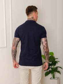 Men Polo Shirts - Xanh đậm - Xem 3