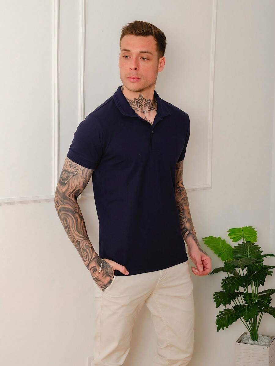 Men Polo Shirts - Xanh đậm - Xem 1