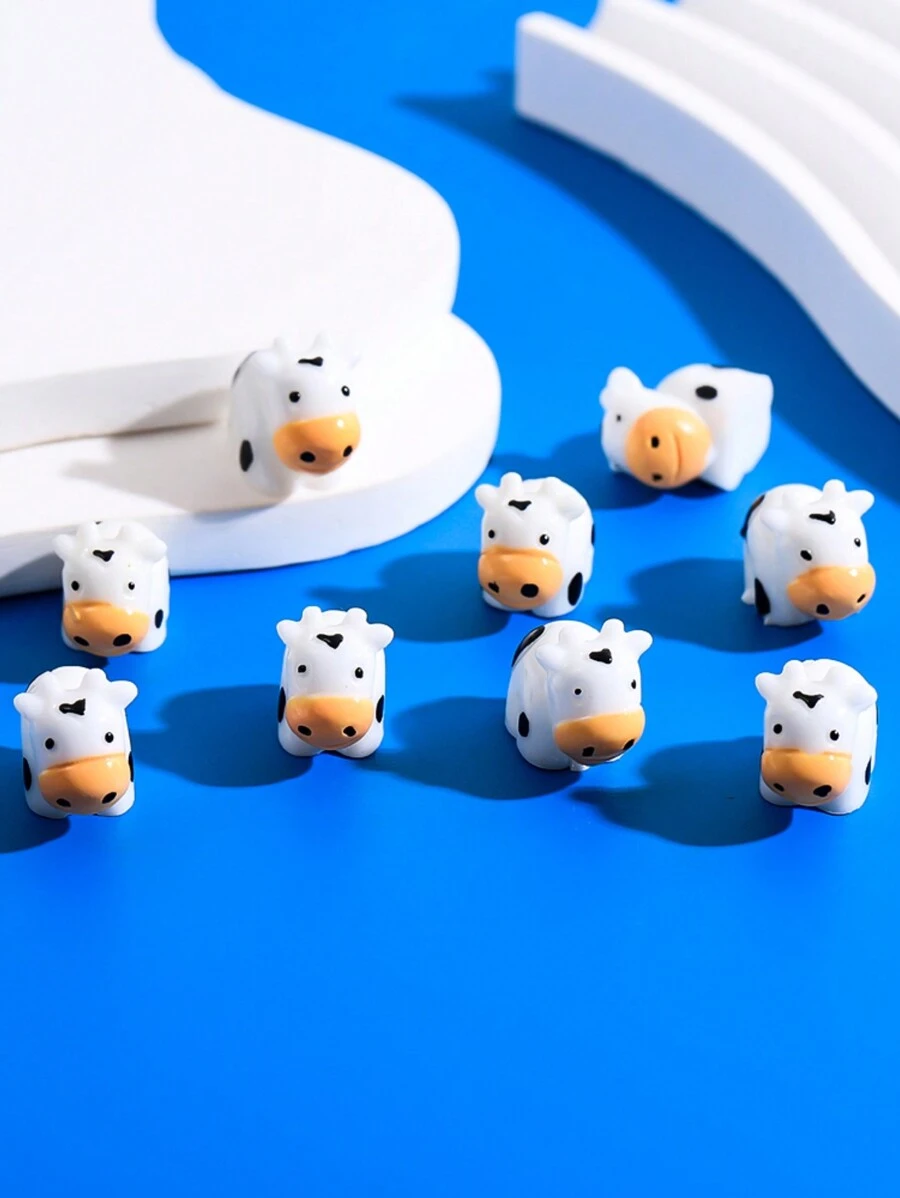 9pcs Phim hoạt hình sáng tạo Dễ thương Thực tế Mini Con bò DIY Vật trang trí Phụ kiện Đối với Sân vườn , Trang trí máy tính để bàn - Nhiều màu - Xem 1