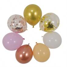 WellParti 143pcs Balloon Set, Pink And Rose Gold Balloon Arch Set, Gold Confetti Metallic Pastel Macaron Balloons, Suitable For Wedding, Birthday, Baby Shower, Anniversary, Graduation Party Decoration Supplies - Multicolor - View 3