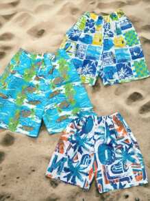 3 Piezas Bermudas playa hombre vaciones unitalla diseños al azar - Multicolor - Ver 2