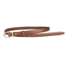 1 Simple And Versatile Thin Belt For Women - Mocha Brown - View 3
