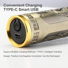 復古t9電動理髮器理髮器專業男士剃刀可充電理髮器修髮器男士龍佛 - 金色 - 查看 5