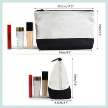 女性首字母化妝包,獨特的生日禮物給母親老師朋友,刺繡化妝包帶有內袋收納體露包,字母 M - 黑與白 - 查看 2