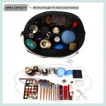 女士字母手繡化妝包,為媽媽、老師、朋友送上獨一無二的生日禮物,內附口袋,可用作化妝用品袋及化妝刷袋,字母s款 - 黑與白 - 查看 3