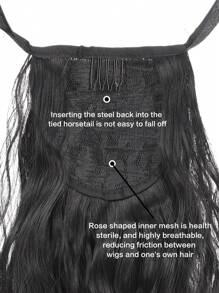 Pelucas De Cola De Caballo Negras Con Barba De Maíz De Varios Tamaños, Con Piezas De Cola De Caballo Ajustables Para Varios Estilos Y Longitudes, Adecuadas Para Uso Diario - Negro - Ver 7