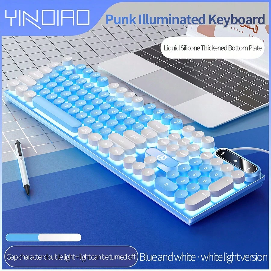 Yindiao有線照明usb鍵盤,適用於台式電腦和筆記本電腦遊戲設備