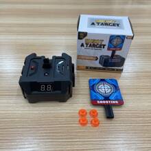 1入自動重置數字計分靶玩具（1張目標板，盒子裡不包括電池！！！！），每個靶玩具都有兩面可拼裝為多目標!!!擊倒目標可獲得一分，電子射擊靶，適用於Nerf槍，水晶彈玩具槍 - 黑色 - 查看 8