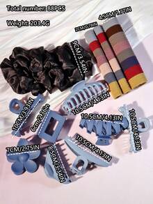 粉紅色秋季女性髮飾套裝,夢幻粉紅色髮箍、髮圈、髮夾,設有多種尺寸的女神髮飾套裝,萬聖節禮物 - 彩色 - 查看 2