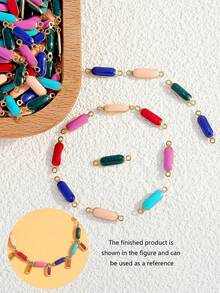 Diy彩色油滴珠,顏色隨機,手鍊項鍊配件可製成成品 - 彩色 - 查看 2