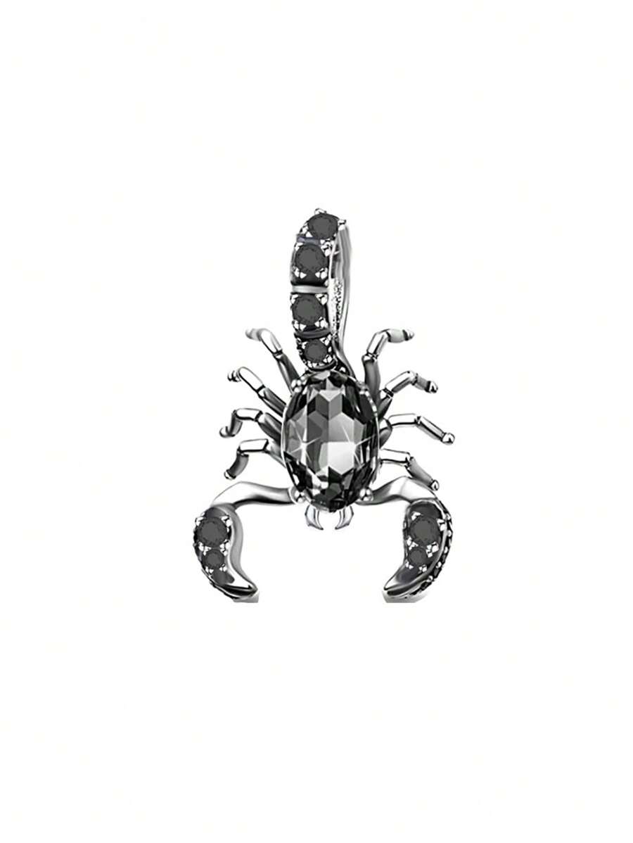 HuooNew 1pc Cool 925 Sterling Silver Scorpion Pendant With Bead For Diy, Unisex For Party
