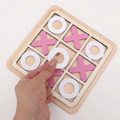 1 套木制井字棋积木九宫格 Xo 井字棋盘游戏，适合儿童智力开发、益智玩具学校、学生、文具、儿童学校用品游戏、儿童游戏、儿童玩具、干细胞玩具、婴儿袜子填充物、幼儿玩具、儿童玩具、儿童袜子填充物、游戏、小女孩玩具、幼儿袜子填充物、儿童女孩玩具