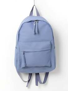 Women Canvas Backpack - Blue - View 1
