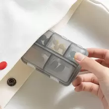 1pc Dual Layer Small Pill Box, Portable Pill Organizer With 10 Compartments, Transparent Sealed Medicine Storage Box