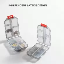 1pc Dual Layer Small Pill Box, Portable Pill Organizer With 10 Compartments, Transparent Sealed Medicine Storage Box