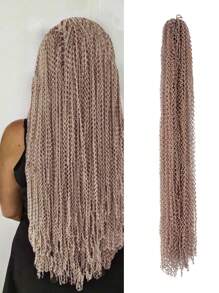 Zizi 辮子微型合成髮薄盒辮子 Zizi 捲曲迷你辮子頭髮鉤針編織接髮 24 英寸 50 克/包長金發棕色金發粉色紫色藍色適合女性日常使用 - 亞麻棕 - 查看 1