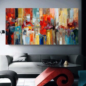 1PC Abstract Style Oil Painting On Canvas, Nordic Style Poster Wall Art Decoration, Home Decoration, Wall Art, Room Decoration, Room Decoration Ideal Gift(No Frame)