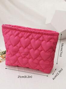 1 pezzo Borsetta a forma di cuore imbottita con inserto rimovibile, custodia per cosmetici, prodotti per la cura della pelle, necessaire per il trucco, borsa da viaggio per donna, idea regalo per mamma, compleanno, amiche, insegnanti, decorazione per casa, bagno, camera da letto, organizer per gioielli, oli per le labbra, smalti, organizer per il trucco